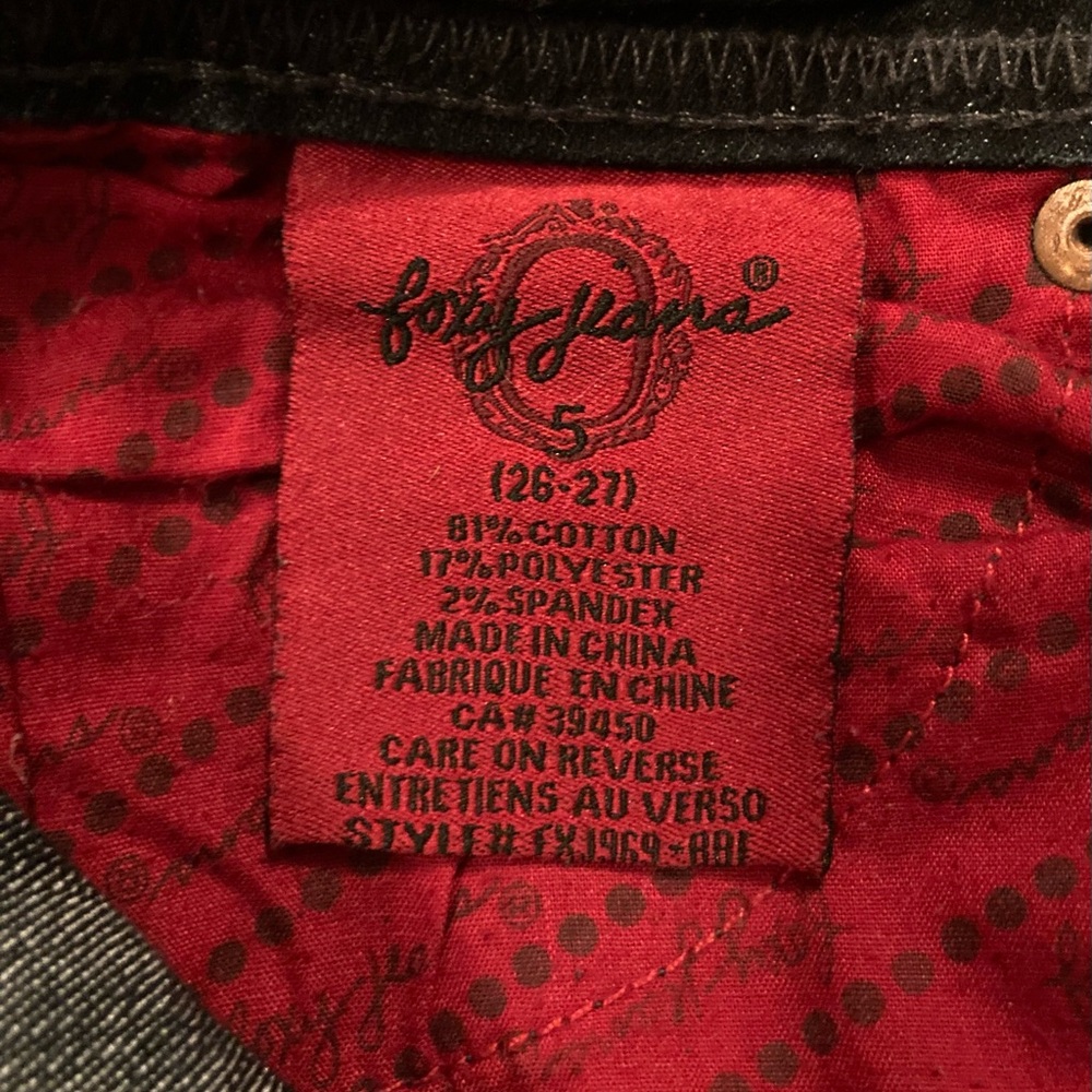 Foxy Jeans Vintage Dark Blue Jeans Denim Vintage Foxy Jeans Size 5 / 26-27 - Picture 4 of 7